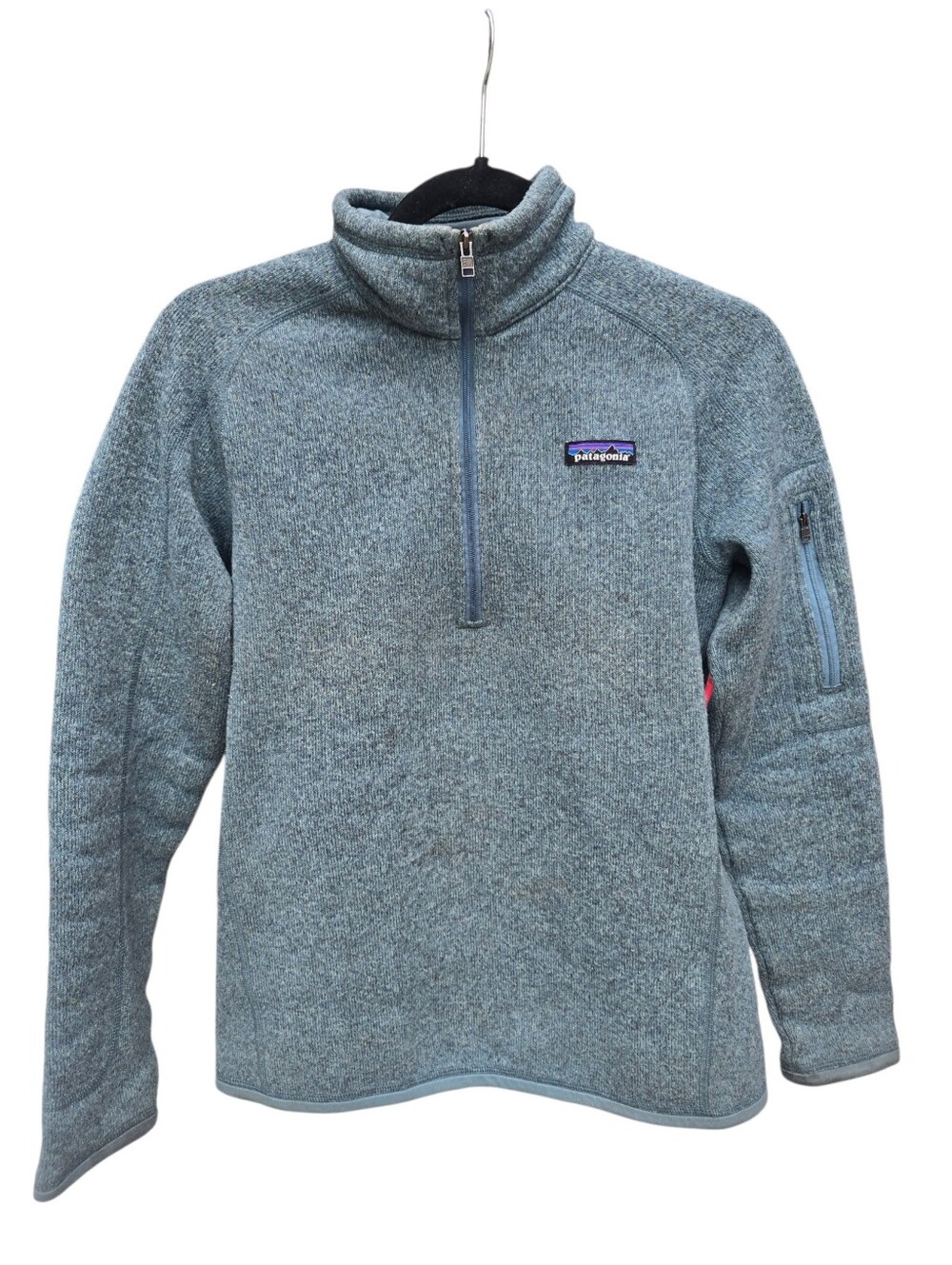 Patagonia Women’s Better Sweater Quarter Zip Steam Blue Fleece Knit Pullover SzM